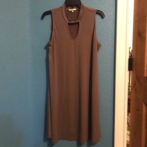 Beige Keyhole Dress